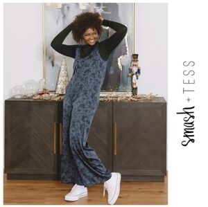 Smash + Tess The Park Satin Floral Wide Leg Romper Size S